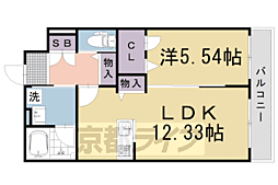 京阪本線 淀駅 徒歩5分の賃貸マンション 2階1LDKの間取り
