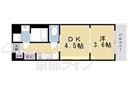 JR山陰本線 花園駅 徒歩3分の賃貸マンション 6階1DKの間取り
