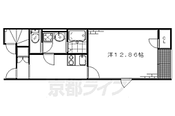 京阪宇治線 観月橋駅 徒歩7分の賃貸アパート 1階1Kの間取り
