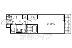 京都地下鉄東西線 東野駅 徒歩23分の賃貸アパート 2階1Kの間取り