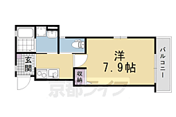 京都地下鉄東西線 石田駅 徒歩5分の賃貸アパート 2階1Kの間取り