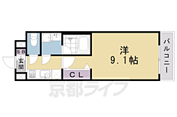 ベラジオ京都洛南グルーブ 8階1Kの間取り