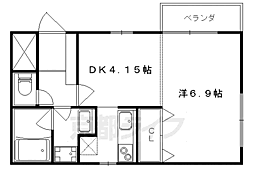 京都地下鉄東西線 椥辻駅 徒歩7分の賃貸マンション 3階1Kの間取り