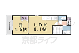 Ｒｅｓｉｄｅｎｃｅ二条洛中庵 地下1階1LDKの間取り