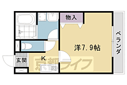 メゾン・ド・ブラン 2階1Kの間取り
