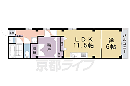 コンツェルト四条西洞院 1SLDKの間取図画像