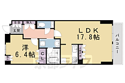 ベルヴィ高瀬川 1LDKの間取図画像