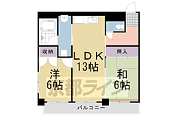 クレスト桂坂 2LDKの間取図画像