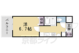 アスヴェル京都御所前2 1Kの間取図画像