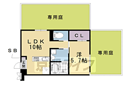 桂ドミール 1LDKの間取図画像