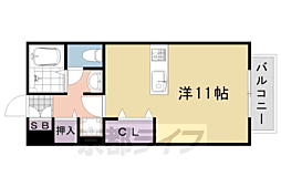 アムール西桂A ワンルームの間取図画像
