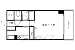 大晋メゾネ四条大宮 1Kの間取図画像