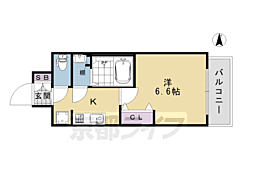 エステムコート京都東寺朱雀邸 1Kの間取図画像