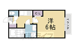 コート桂 1Kの間取図画像