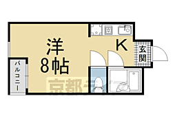 メゾンみやのまえ 1Kの間取図画像