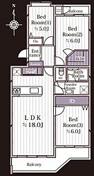 とみおか住宅1号棟 3LDKの間取り