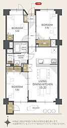 勝田台マンション 3LDKの間取図画像