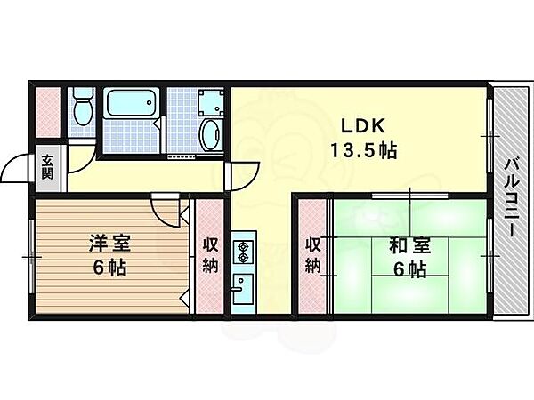 ベネッセ桂川 105｜京都府京都市西京区桂上野西町(賃貸マンション2LDK・1階・59.40㎡)の写真 その2