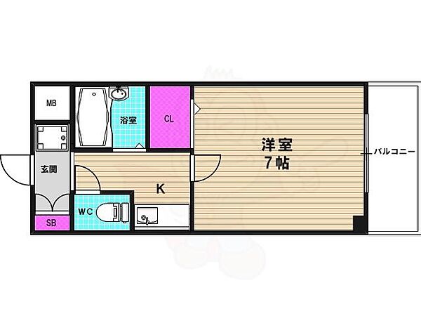 ヴェルデ桂 ｜京都府京都市西京区上桂北村町(賃貸マンション1K・2階・22.05㎡)の写真 その2