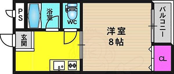 京都府向日市鶏冠井町堀ノ内(賃貸マンション1K・2階・25.80㎡)の写真 その2