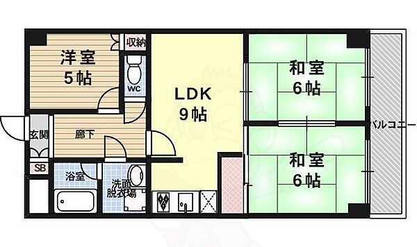 シャルレ8番館 101｜京都府京都市西京区桂西滝川町(賃貸マンション3LDK・1階・58.22㎡)の写真 その2