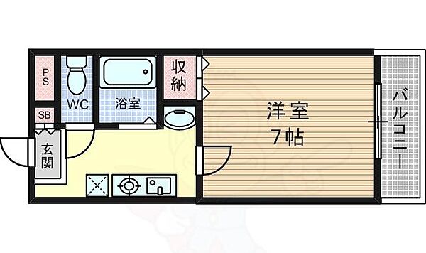 ウッドリーム木香館 202｜京都府京都市西京区桂西滝川町(賃貸マンション1K・2階・24.00㎡)の写真 その2