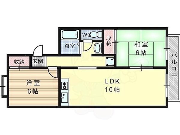 スイーツ山路 ｜京都府京都市西京区樫原山路(賃貸アパート2LDK・2階・53.46㎡)の写真 その2