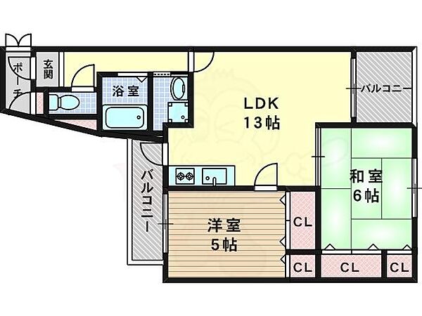 コンフィアンサ桂 ｜京都府京都市西京区桂畑ケ田町(賃貸マンション2LDK・4階・60.37㎡)の写真 その2