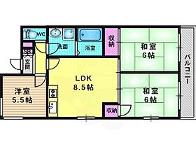 浄徳ハイツ  ｜ 京都府向日市上植野町浄徳（賃貸マンション3LDK・2階・52.38㎡） その2