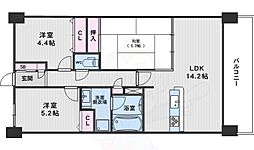 ライオンズマンション西院 2階3LDKの間取り