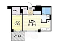 プリオーレ京都駅前 9階1LDKの間取り