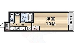 プラザ五条鴨川 2階1Kの間取り