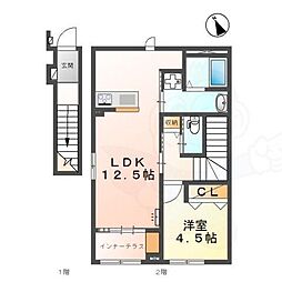 セレーネ 2階1LDKの間取り