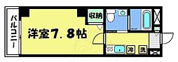 フラッティ京都十条 5階1Kの間取り