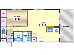 J‘fort嵯峨天龍寺 1階1LDKの間取り
