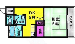 坪内マンション 1DKの間取図画像