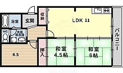 ハイツ松尾 2階3LDKの間取り