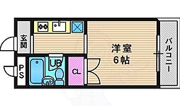 リバーサイド白川 2階1Kの間取り