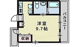 エスペランス 3階1Kの間取り