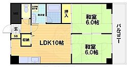 レジデンス桂川 1階2LDKの間取り