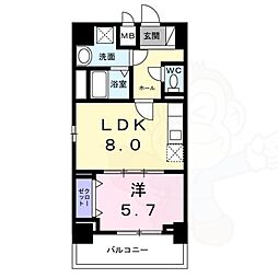 ココ クレメント 2 9階1LDKの間取り