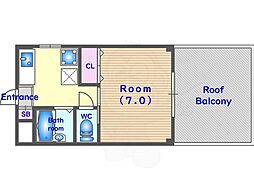 和光ビル 1Kの間取図画像