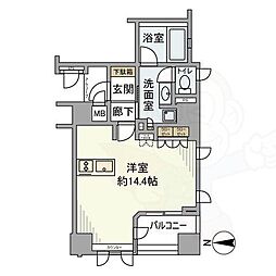 ブランズ京都烏丸御池 3階ワンルームの間取り