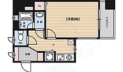 Sumika六角高倉 3階1Kの間取り