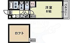 ロフティ芦山寺 3階1SKの間取り