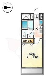 アーバンコート・まはたぎ 7階1Kの間取り