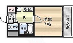 ピラーズ御所西 3階1Kの間取り