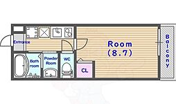グランテール翼 1階1Kの間取り