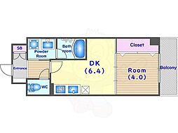 ベラジオ雅び京都円町駅前 6階1DKの間取り