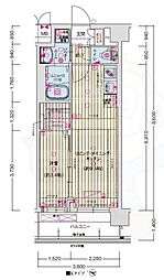 ソルテラス京都JUJO薫 7階1LDKの間取り